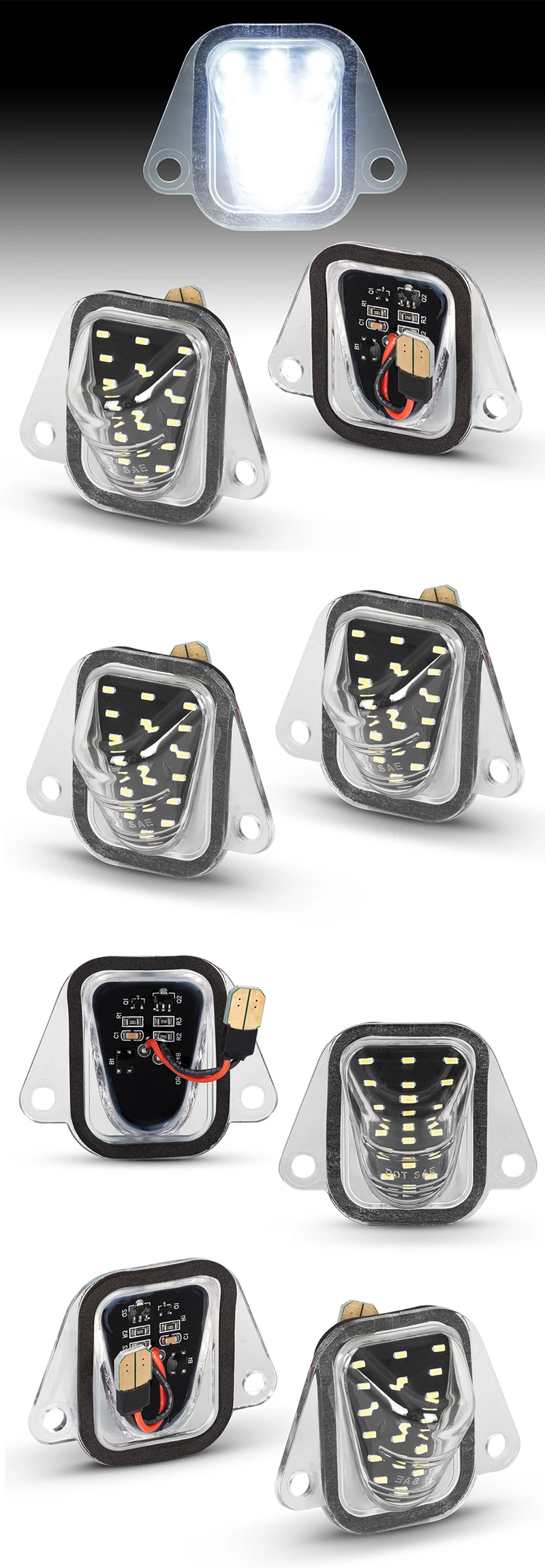 2pcs For GMC Yukon XL 07-14 LED Number License Plate Lights Lamps For Chevrolet
