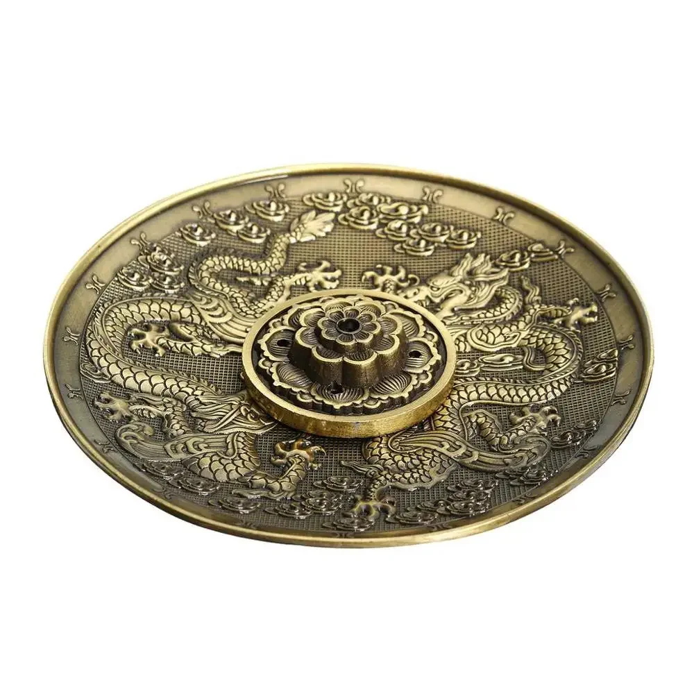 Vintage Lotus Incense Burner with Dragon Design - Home and Office Decoration Craft