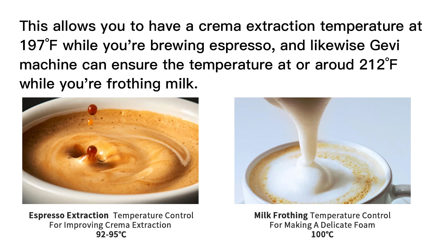 Gevi Coffee Machine Cafetera 15 Bar Espresso Fast Heating Cappuccino