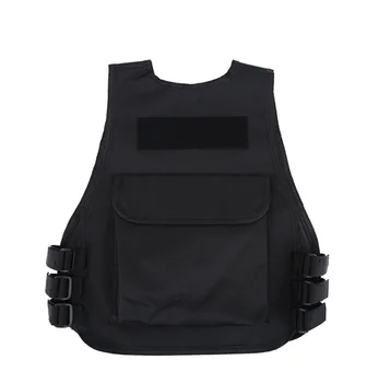 ‌Breathable Kids Protective Vest (Waistcoat) for Outdoor Hunting & Combat Games - Black, Size L