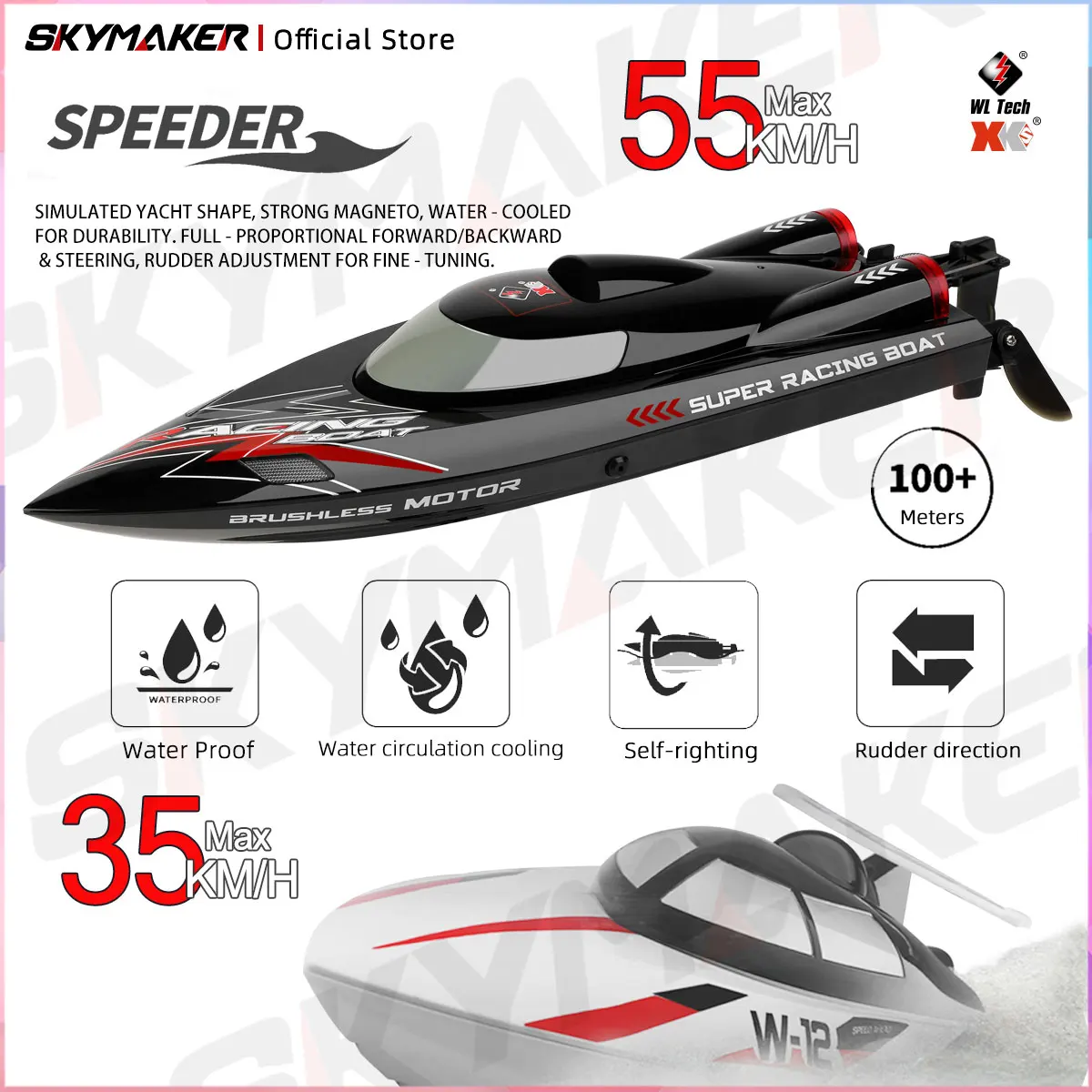 Bateau RC haute vitesse 2.4GHz - Modèle WL912/WL916 1500-2200mAh