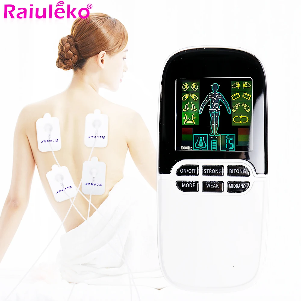 Tens Dual Output Stimolatore Elettrico Multifunzionale Ems Rilassamento Stimolatore Muscolare Massaggiatore Terapeutico Per La Salute E Il Sollievo Da