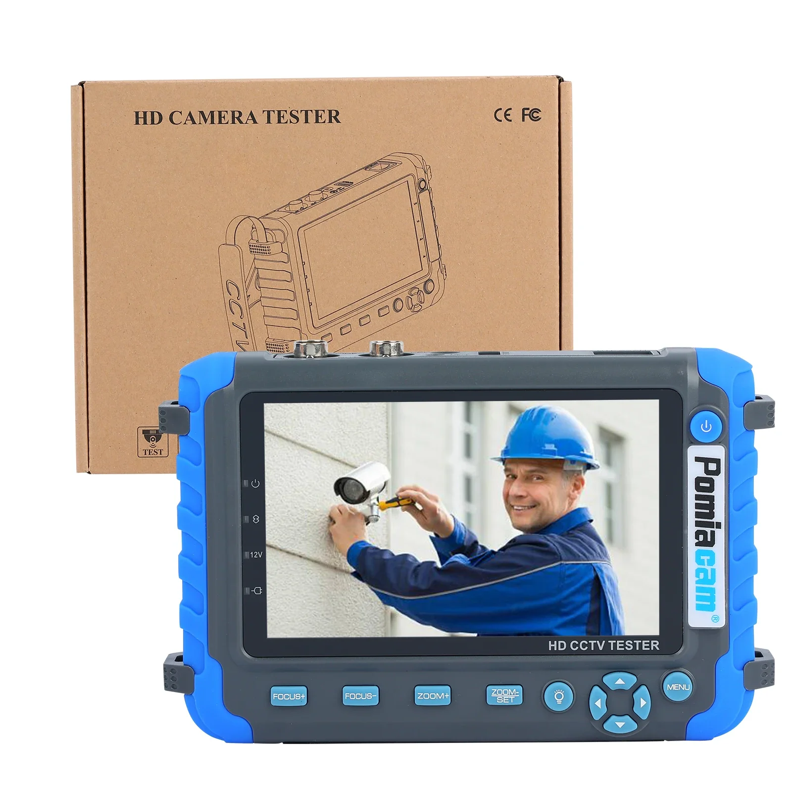 

IV8C HD Coaxial CCTV Tester Camera Monitor Support 8MP CVBS AHD TVI CVI 4-In-1 Tester 5 Inch Screen with PTZ Controller