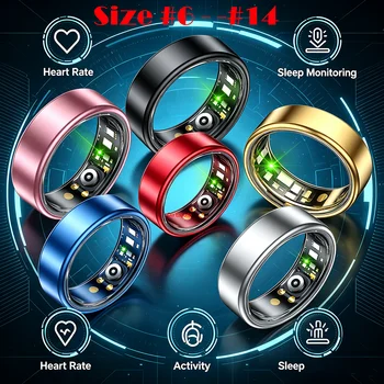 Anello Smart 2026 Nuova Tecnologia, Regali Omaggio, Anello di Coppia per Donna e Uomo, Anelli Sportivi Impermeabili con Monitoraggio Frequenza Cardiaca e Pressione, Tutte le Taglie