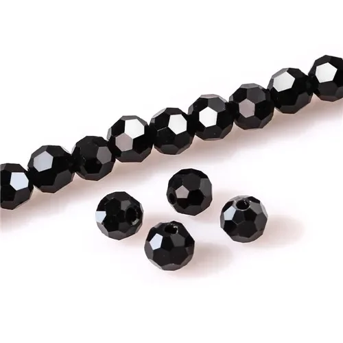 Czech Black Glass Round Beads for Jewelry Making - 3/4/6/8mm Spacer Beads Wholesale
