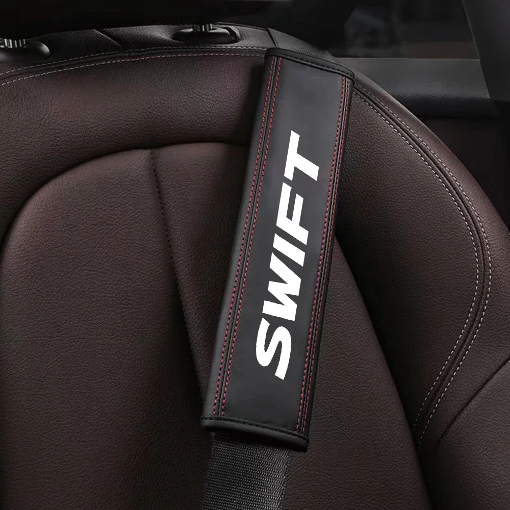 For suzuki swift 1pc Cowhide Car Interior Seat Belt Protector Cover For suzuki swift car Auto Accessories