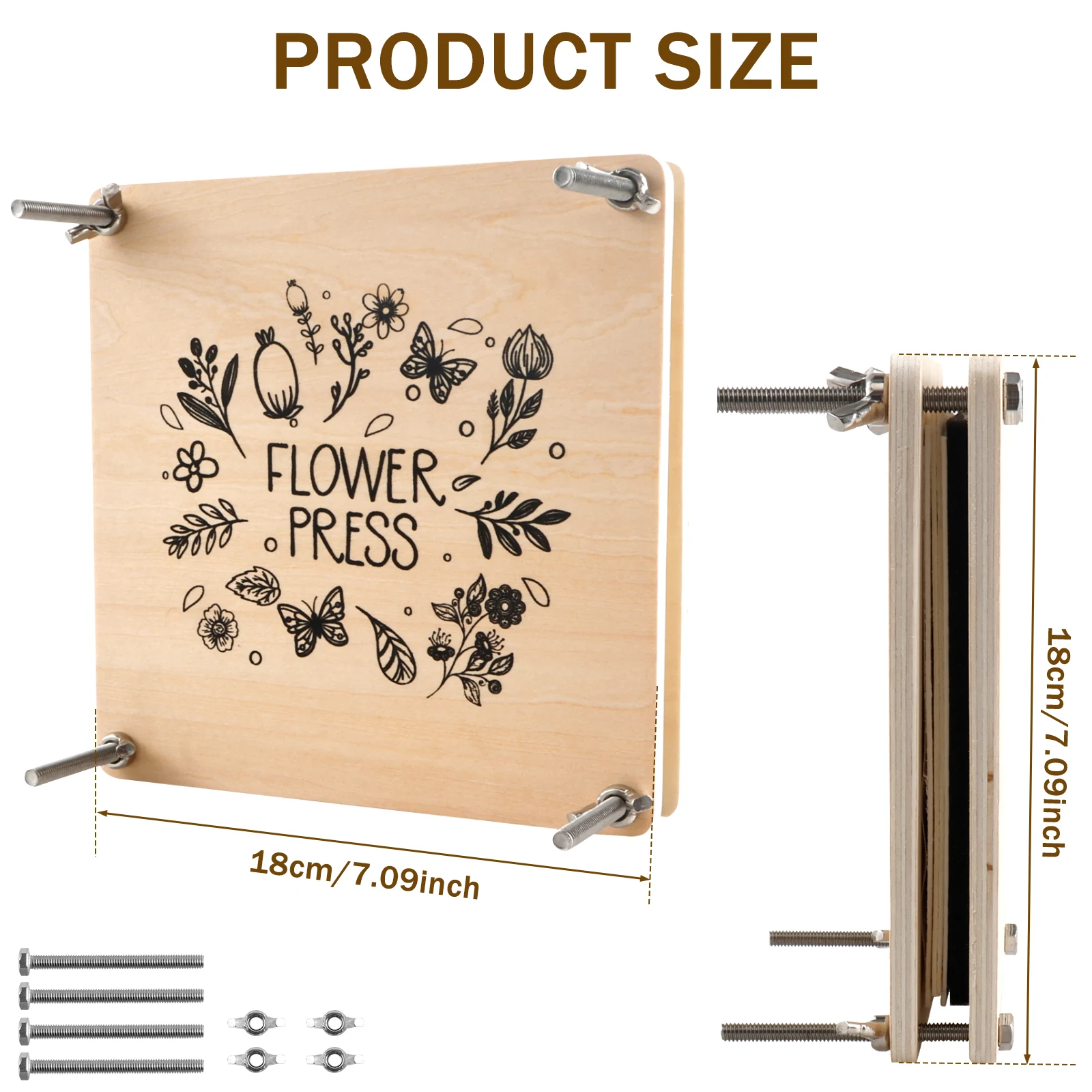 Flower Press Kit Wooden Professional Flower Leaf Press Kit DIY Pressed Plant Preservation Reusable Tools flower press kit