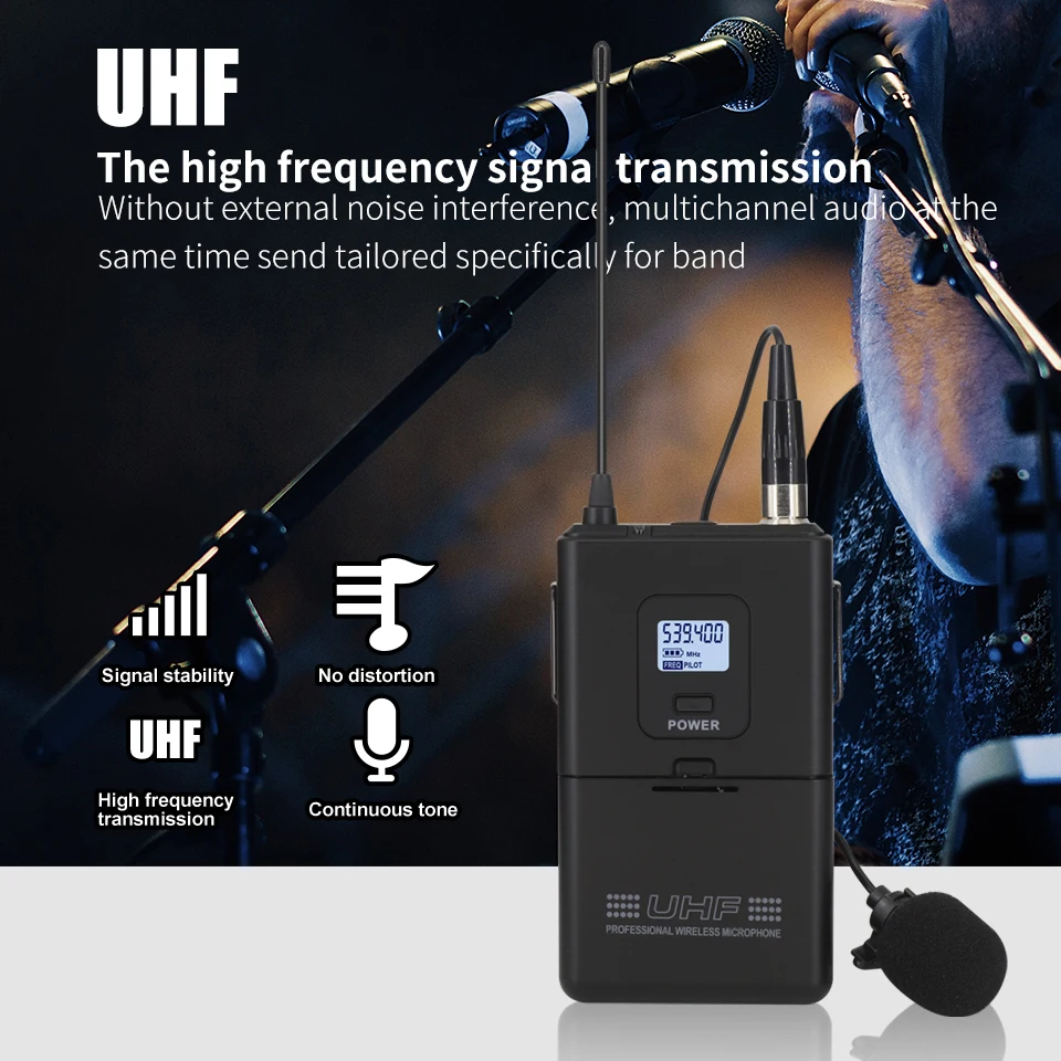 Professional UHF wireless microphone system handheld lavalier microphone home karaoke party stage wireless
