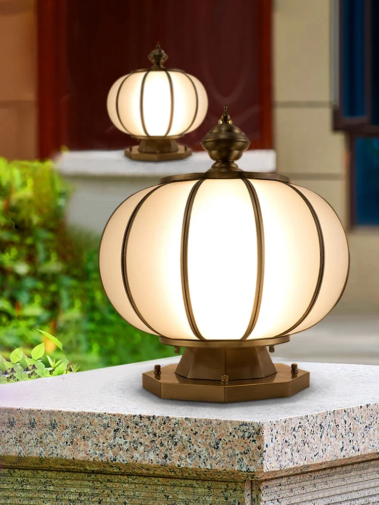 

column headlights Chinese wind outdoor waterproof landscape garden lights Chinese villa door wall l