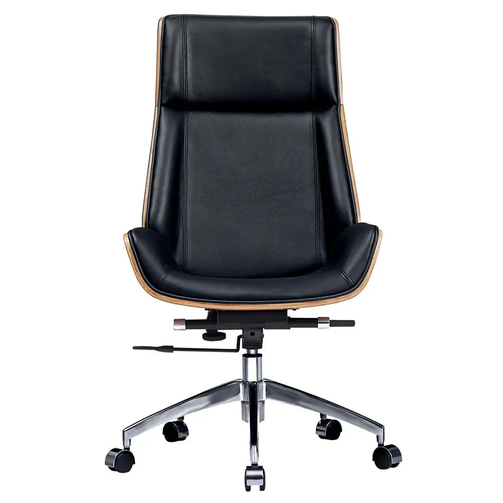Genuine Leather Office Chair Armless 3
