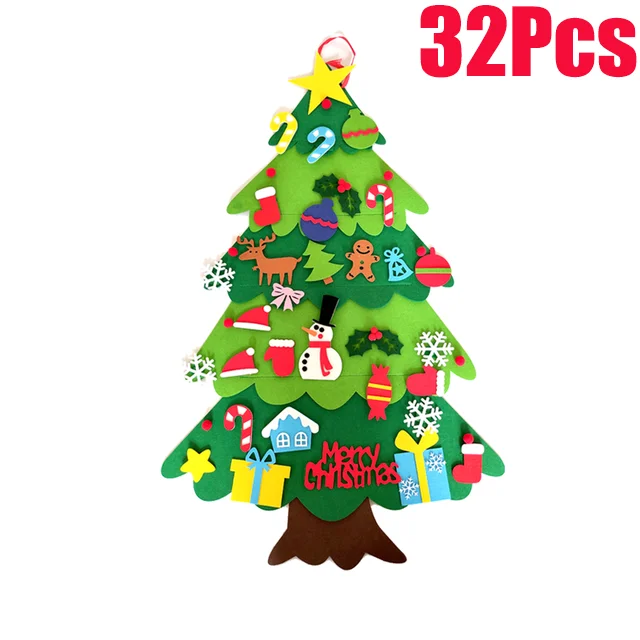 thumbnail image 1 of DIY Felt Christmas Tree 2024 New Kids Interactive Christmas Tree DIY Christmas Tree with Detachable Tree Ornaments for Kid Wall, 1 of 5