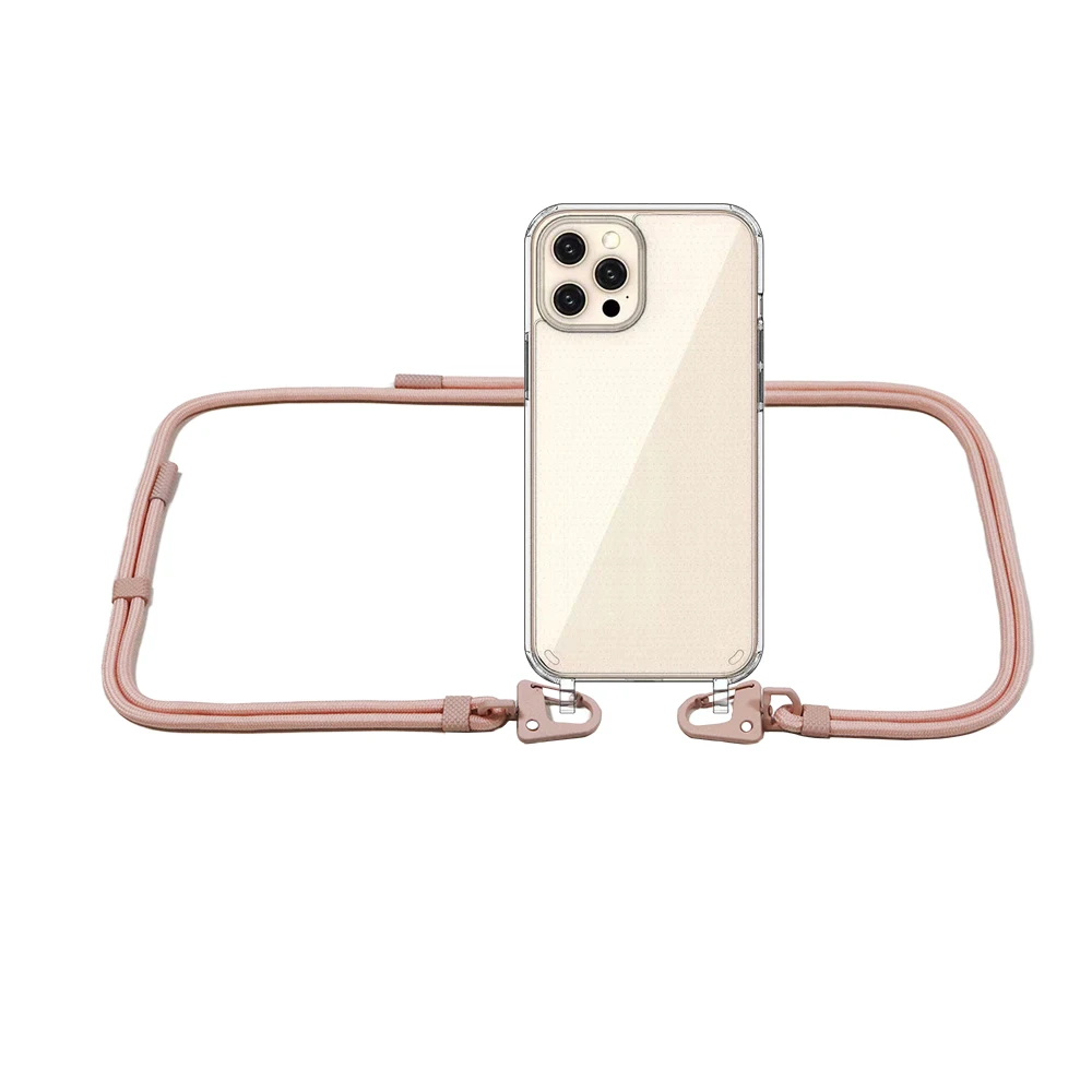 Luxury Crossbody Necklace Strap Lanyard Cord Soft Phone Case with XOUXOU Rope Cover