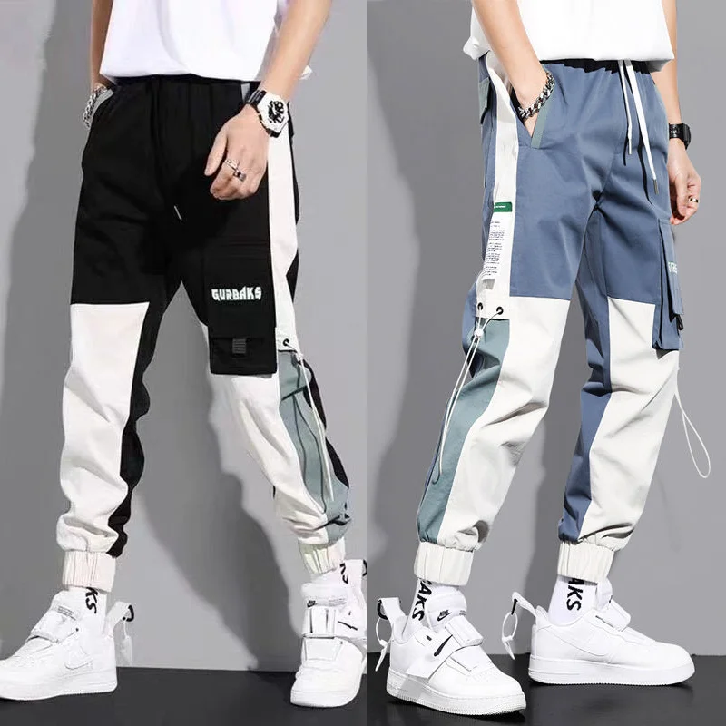 

Men's Casual Cargo Pants in Korean Style, Loose-Fit Workwear Trousers with Multiple Pockets for Spring and Summer