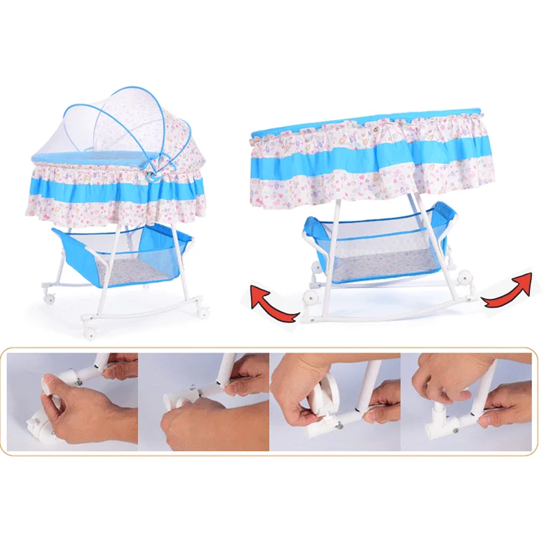 Baby Cradle Bed with Mosquito Net Pillow Mattress Available Swing Crib