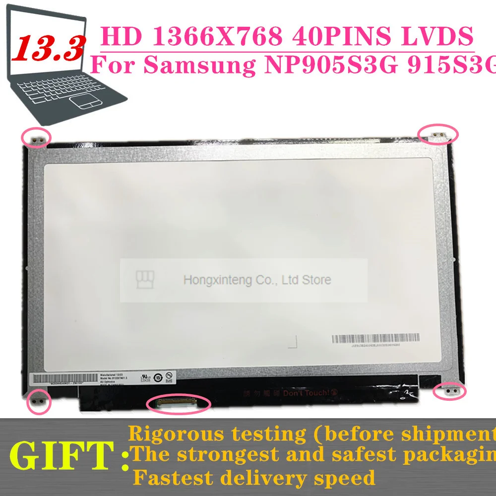 Polegada Slim hd 1366×768 40pins Atacado B133xtn01.5 para Samsung Np905s3g 915s3g B133xtn01.5 Laptop Led Lcd Tela 13.3