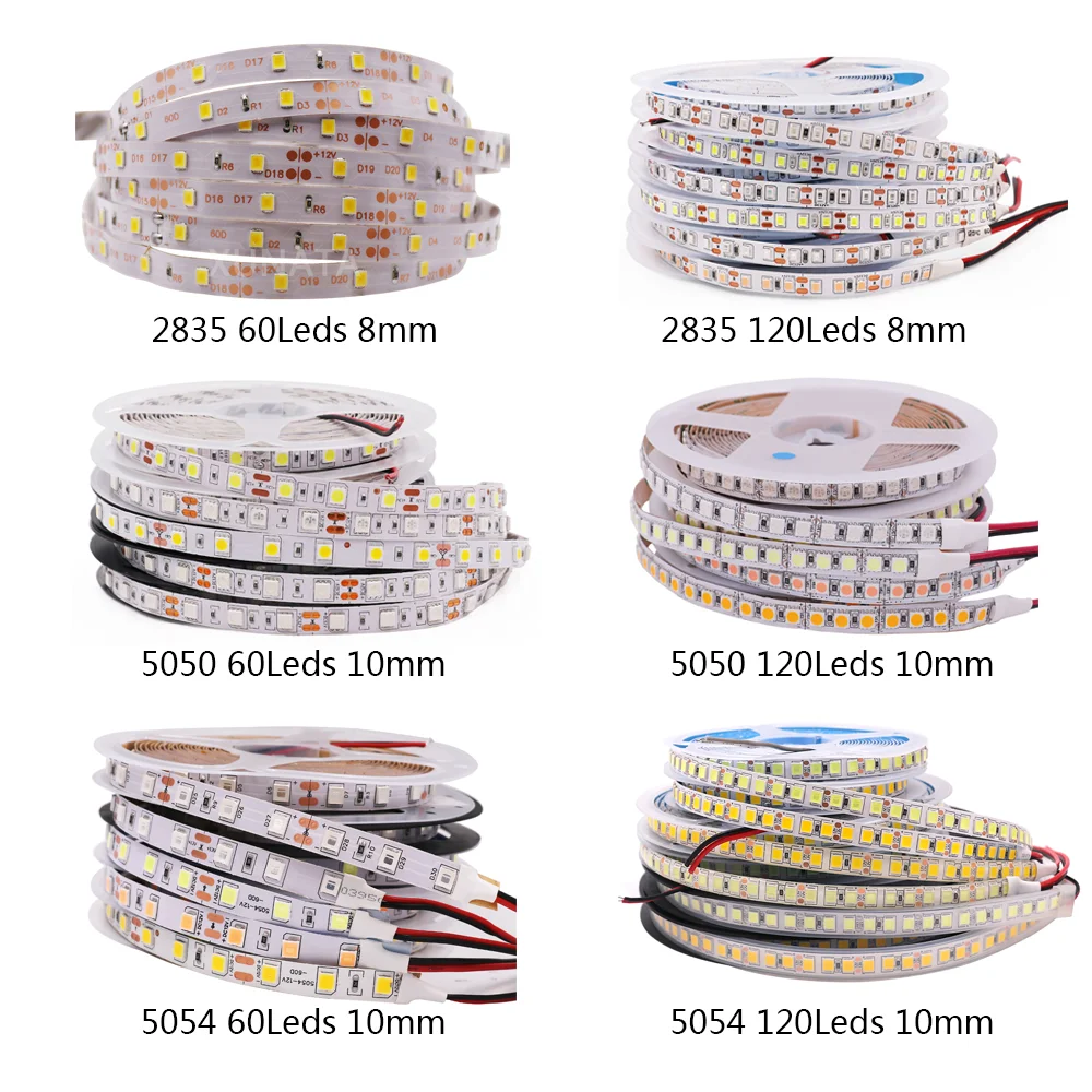 5M LED Lights Strips 12V 2835 RGB LED Strip SMD 5050 5054 Waterproof Ribbon Diode 60/120Leds/m Flexible Luces Led Tape for Room - Image 2
