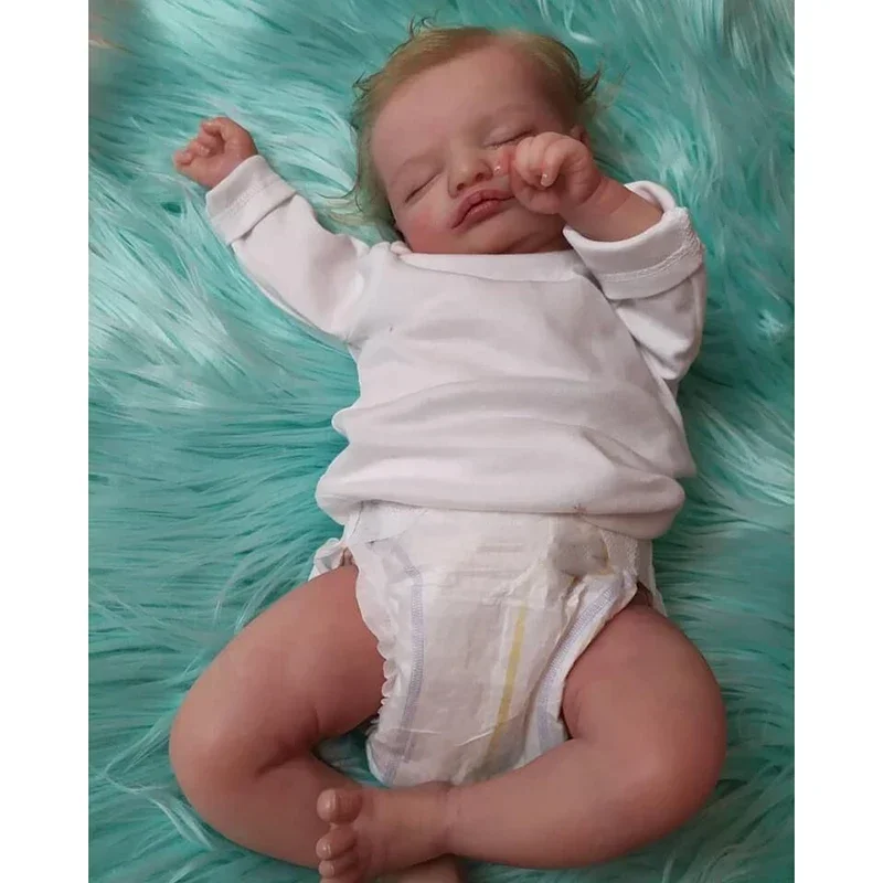 48Cm Bebe Reborn Rosalie Sleping Baby Doll Realistico Bambole Rinate Coccolose Silicone Baby Doll 3D Skin Painting Vene Giocattolo Per Bambini