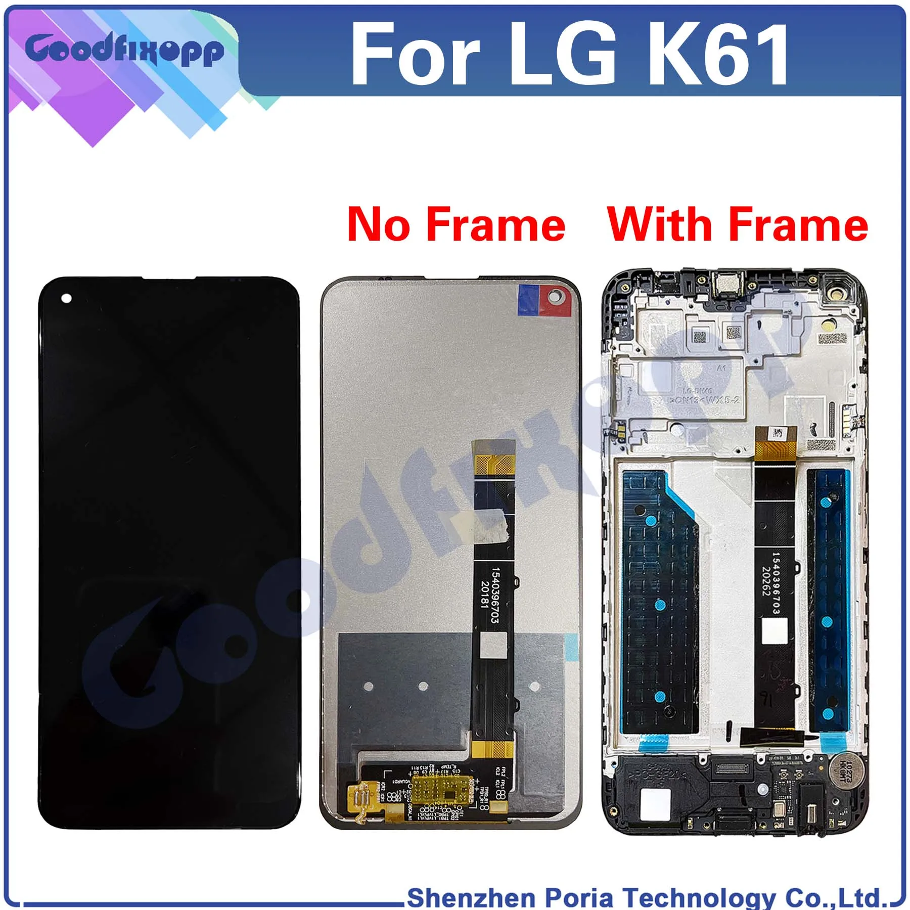 For LG K61 LM-Q630 LMQ630EAW LM-Q630EAW LCD Display Touch Screen Digitizer Assembly Repair Parts Replacement