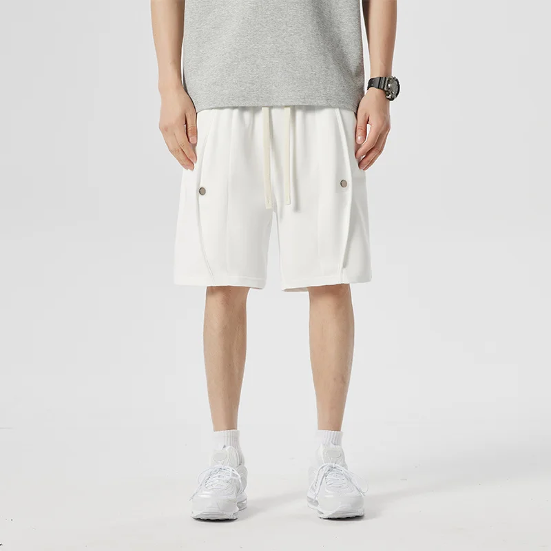 2024 Minimalist Fashion Pocket Elastic Men's Summer Sports Thin Style Willow Nail Casual Versatile Drawstring Loose Beach Shorts