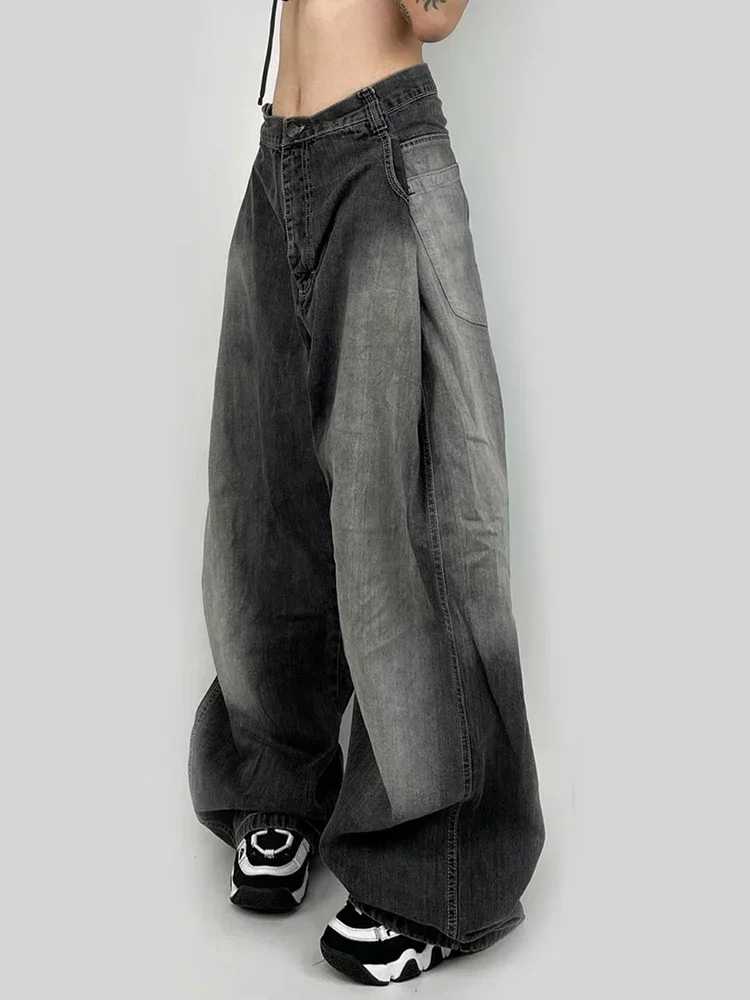 Streetwear Oversized Jeans Women Baggy High Waist Wide Leg Denim Cargo Pants Harajuku y2k Vintage Mom Jeans Korean Style