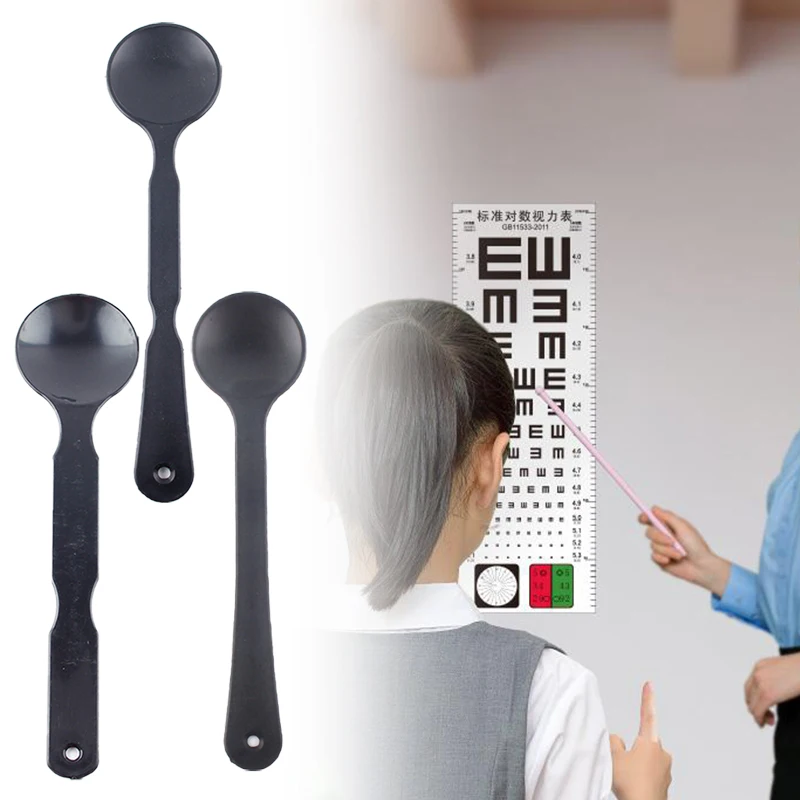 1PCS Eye Occluder Professional Frosted Transparent/Black Handheld Optometry Tool Eye Occluder Block Plate For Vision Test