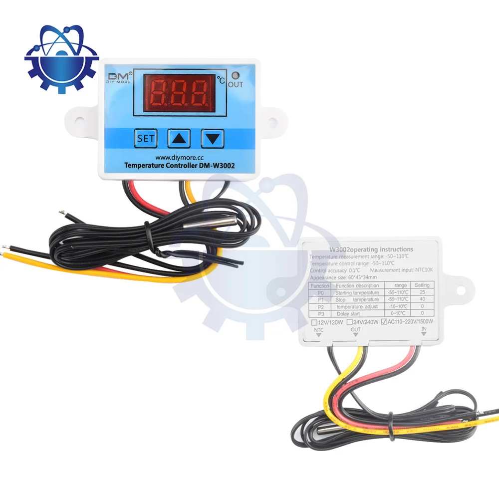New DM W3002 Digital LED Temperature Controller DC 12V 24V LED AC 110V ...