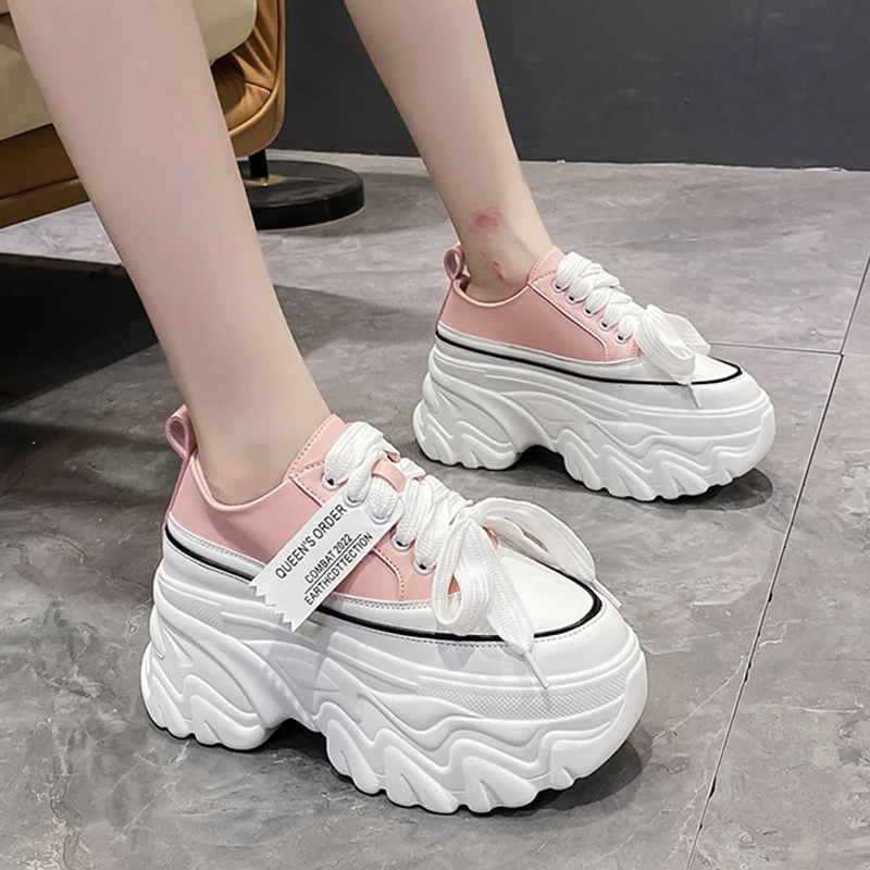 

Rimocy Chunky Platform Sneakers for Women High Heels Thick Bottom Vulcanize Shoes Woman 2022 Spring Autumn Increase Casual Shoes