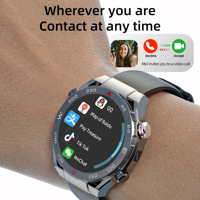 2024 dla HUAWEI Smartwatch Men Global Call 5G/4G Smart Watch pozycjonowanie GPS kamera HD wodoodporna 2G + 16G obsługa aplikacji do pobrania