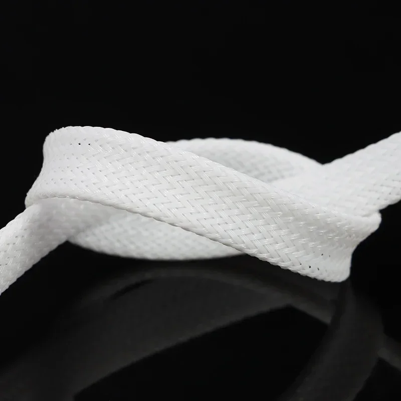 PET Braid Sleeves 2/4/6/8/10/12/14/16/20/25/30/35/40/50/60mm High Density Insulated Snake Skin Cable Wrap Sheath 1~50m White