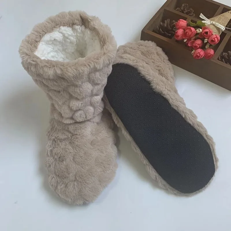 Winter Dicke Thermische Socken Männer Frauen Warmes Zuhause Weiche Verdickte Plus Samt Schlafen Anti Slip Boden Pantoffel Socke Für Weihnachten – Detail 13