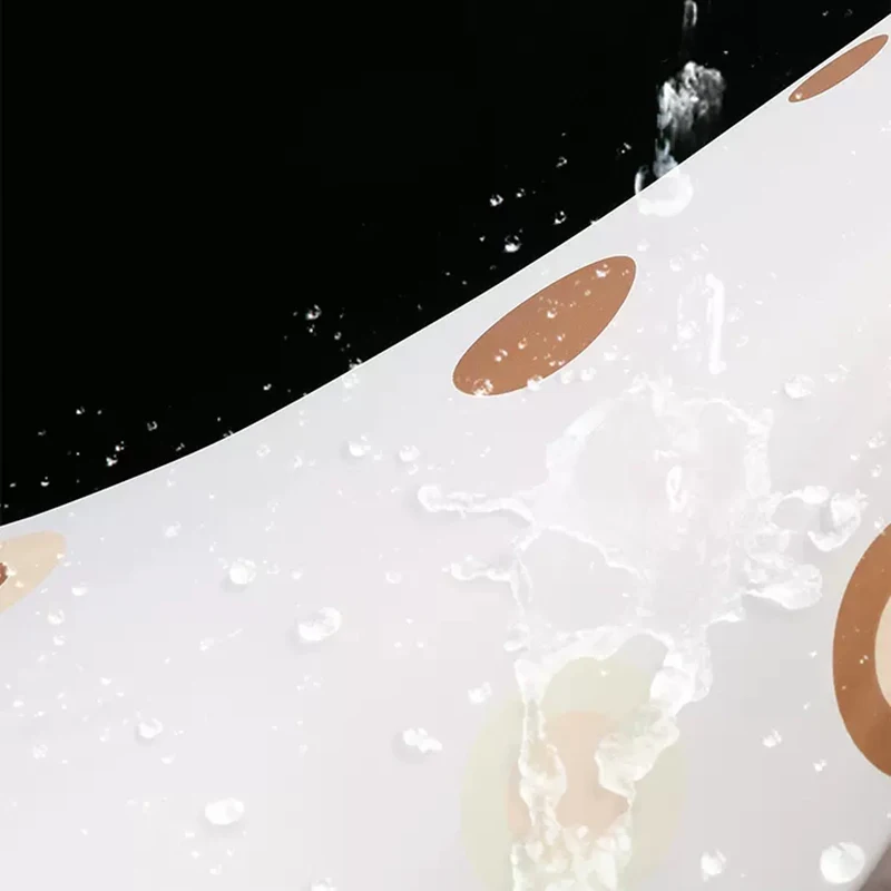 Coffee circle shower curtain 180 x 180 cm waterproof design quick drying heavy duty curtain set shower curtains