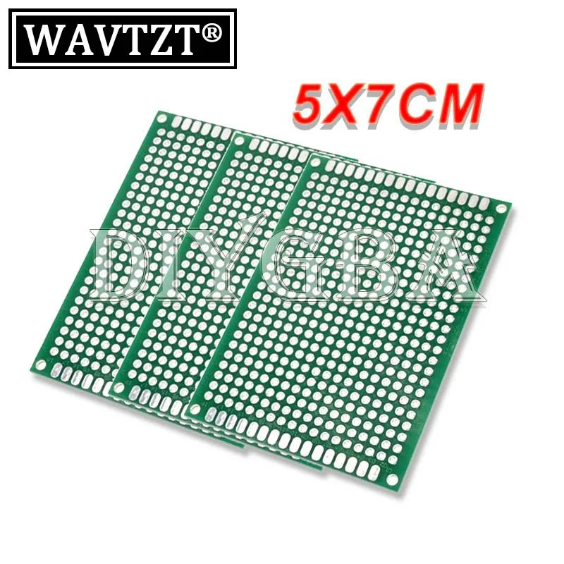 PCB Kit Board PCB Board 5PCS/Lot 5*7CM Universal Board Breadboard Dual Side Tin Experimental Board Green Oil Fiberglass