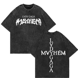 Vintage Acid Wash Lady Gaga Graphic Unisex T - Shirt - 100% Cotton, High - Quality Retro Aesthetic Tee - EU Size 2XL (16155 - 16156 - LT - 16)