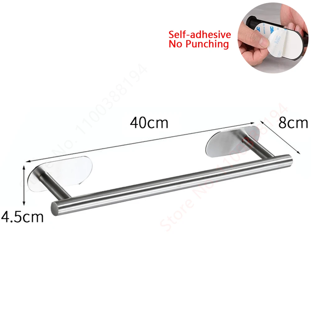 Stainless Steel Adhesive Wall-Mount Towel & Napkin Holder