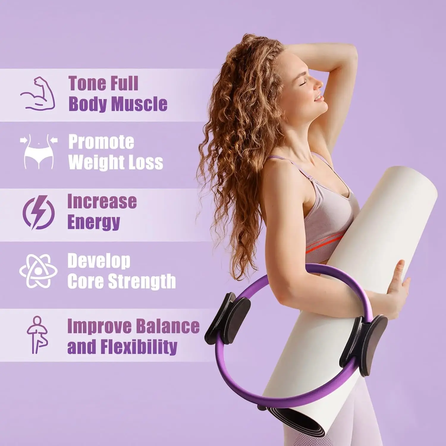 Yoga Pilates Ring Circle Women Girl Exercise Home Resistance Elasticity Gym Workout Accessory