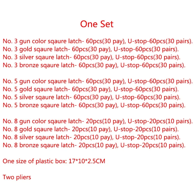 Meetee 1set 3# 5# 8# Nylon Resin Metal Zipper Stopper Open-end Zippers Slider Socket Repair Insert Box Set Tool Replacement Kits