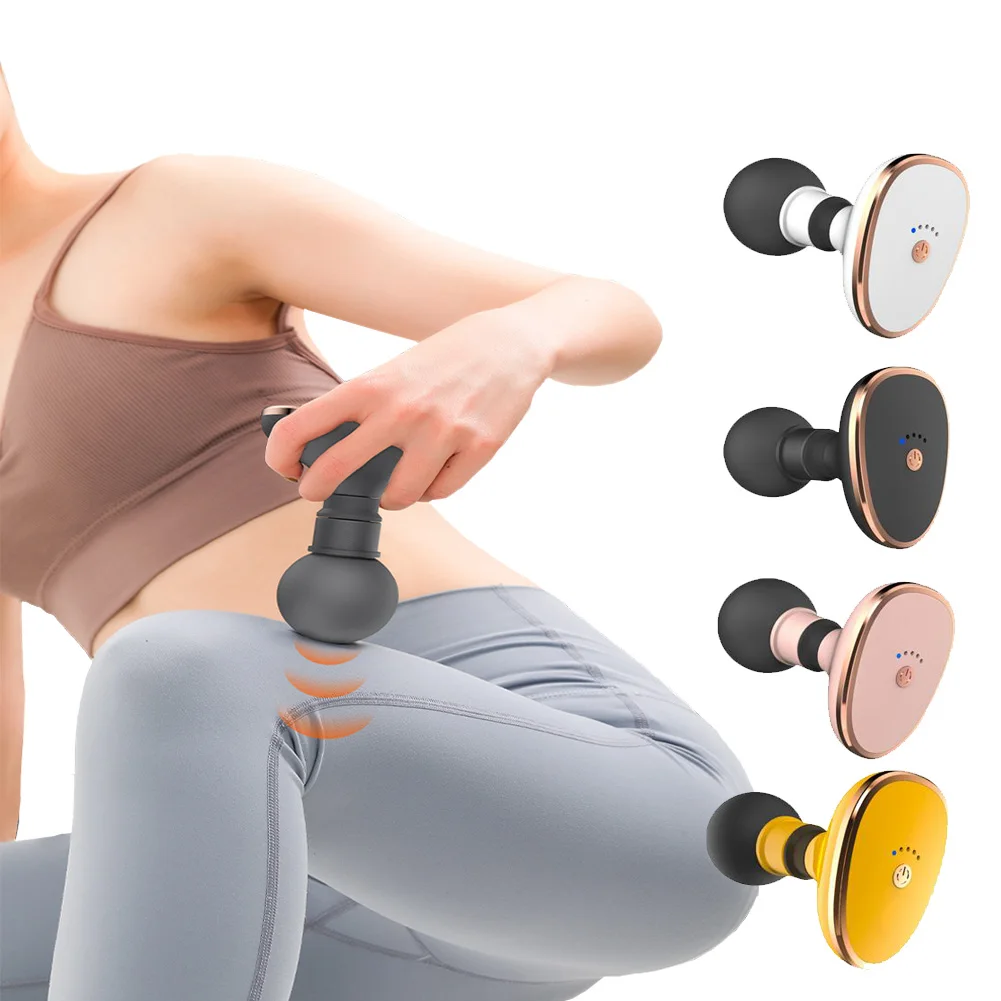 Mini Pocket Massage Gun Handheld Single Head 5 Gear Vibration Massaging Deep Tissue Pain Relief Electric Fitness Body Machine achedaway pro electric handheld cordless fitness deep body tissue percussion muscle relax fascia massage gun for athletes