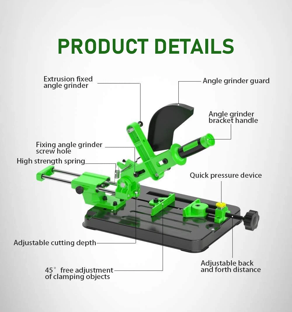 Angle Grinder Multifunctional Bracket Holder 45° Adjustable Cutting Tool Accesso