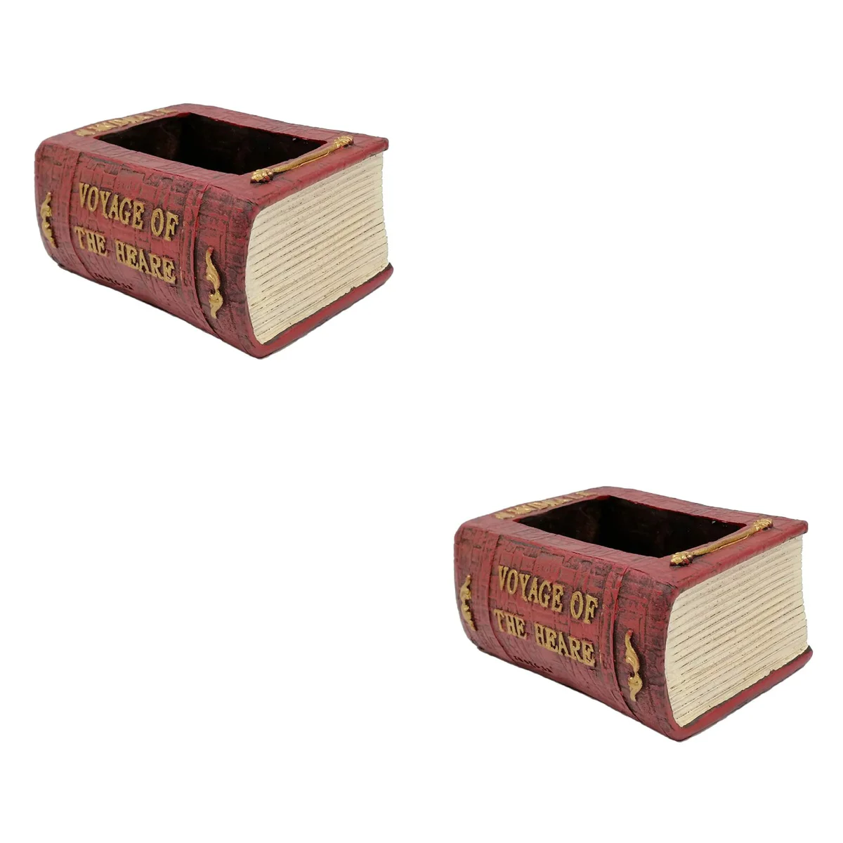 

2 Pack Mini Flower Pots Crafts Literary Book Shape Tabletop Flowerpot Desktop Adornment Ornament