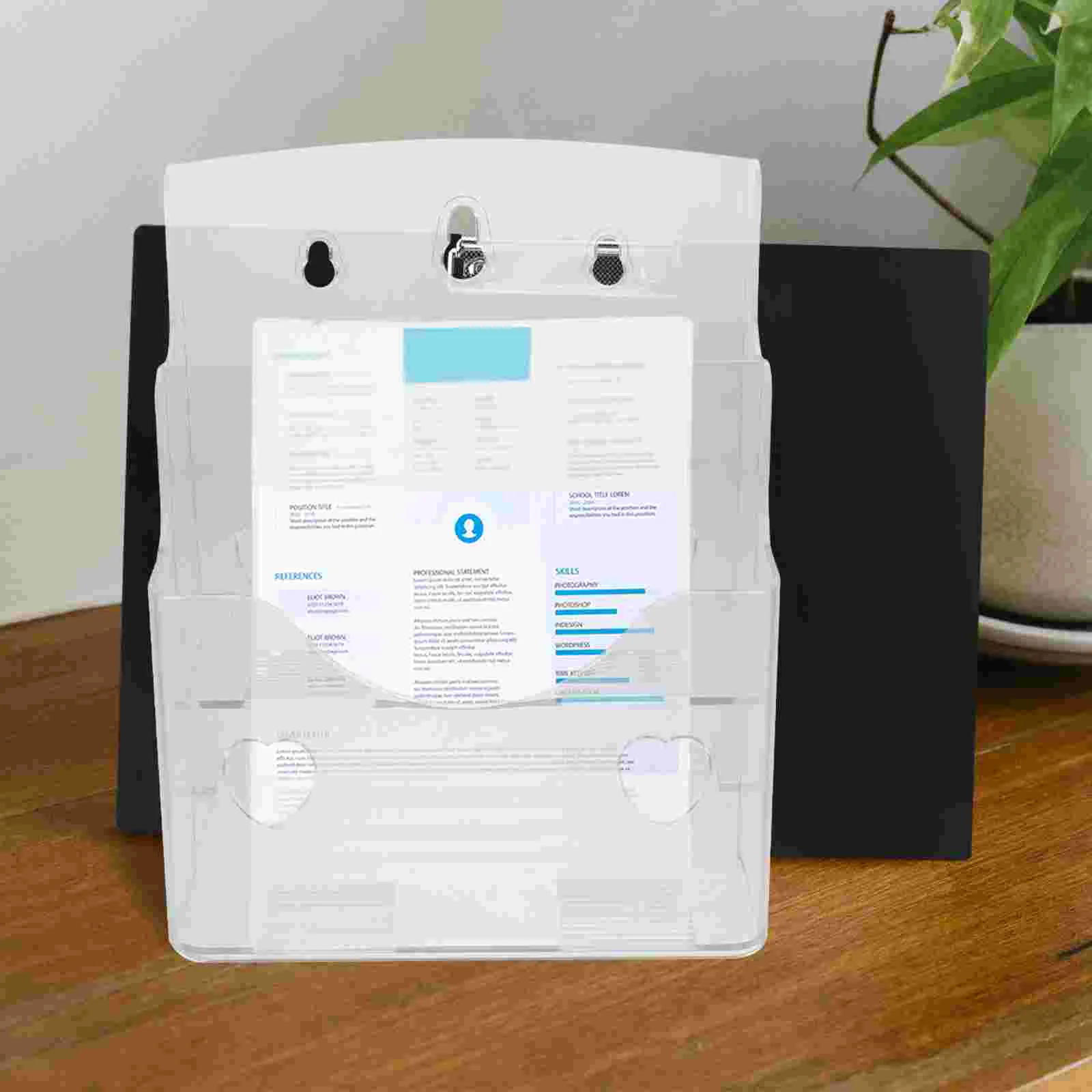 

Clear Acrylic Business Card Holder Brochure Credit Stand Card Desk Display Stand Holder Paper Holder A5 Tier Magazine Holder