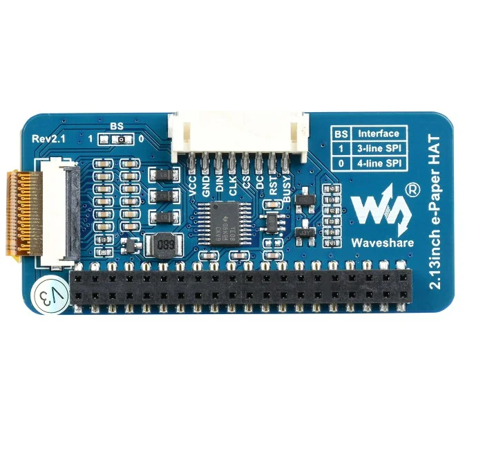 Waveshare 2.13 Polegadas E-paper Display Hat 250x122 Resolução E-ink Tela Módulo de Papel Eletrônico com Controlador Incorporado Parcial - Image 4