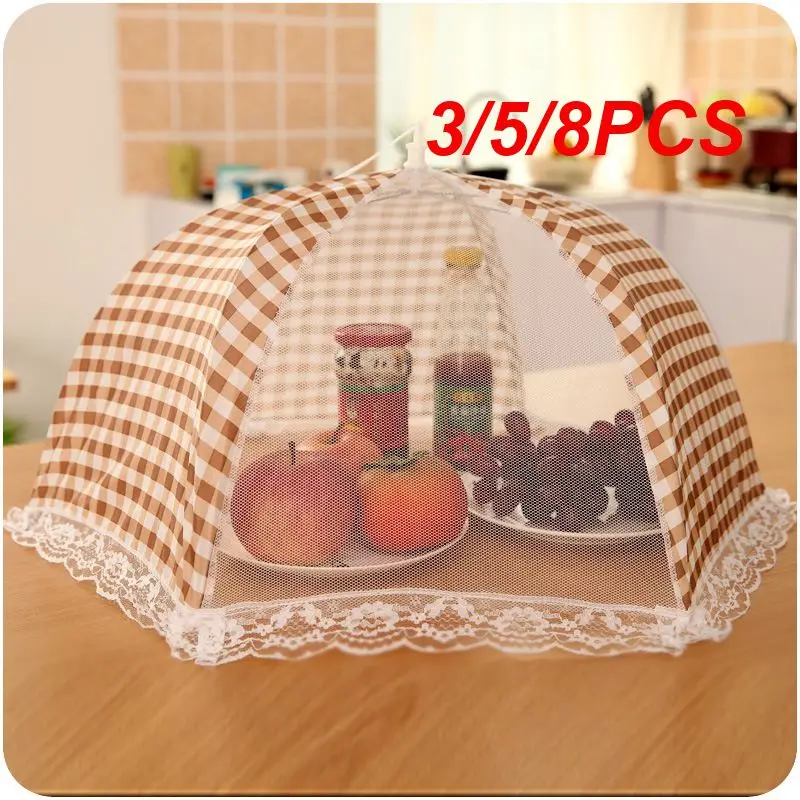 

3/5/8PCS Portable Food Cover Umbrella -Up Mesh Screen Food Cover Net Tent Breathable Folded Dome Anti Fly Mosquito