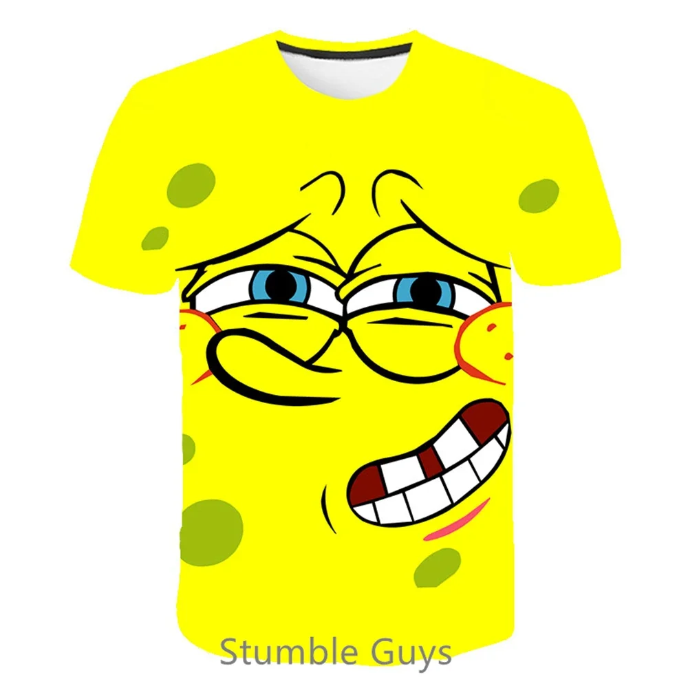 2024 SpongeBob T-shirt Kids Sweatshirt Kids Short Sleeve Boys Girls Clothing Summer Short Sleeve Ages 3-12 3