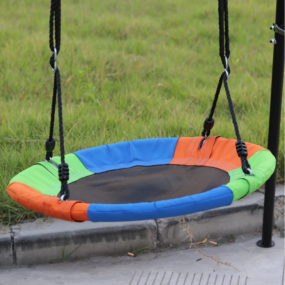 Swing Sets for Backyard, 550LBS Swingset Outdoor for Kids, Swing Set with Slide and Glider, 1 Saucer Swing 6