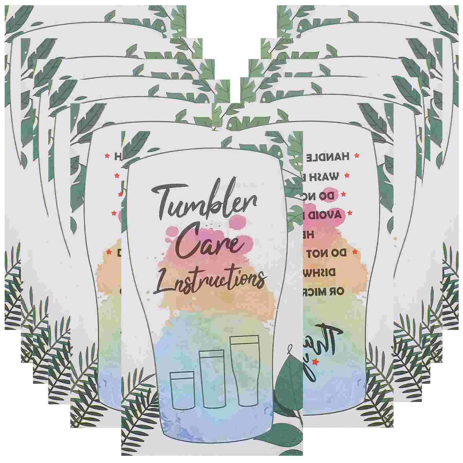 

Glass Cup Guide Tags Tumbler Care Instructions Cards Cup Care Instructions Cards