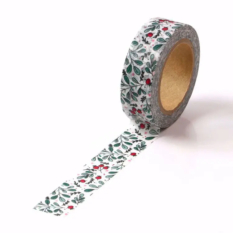 NEW 1PC 10M Decor Floral Leaves Japanese Paper Washi Tape Set for Scrapbooking Adhesive Masking Tape Cute Journal Stationery 4