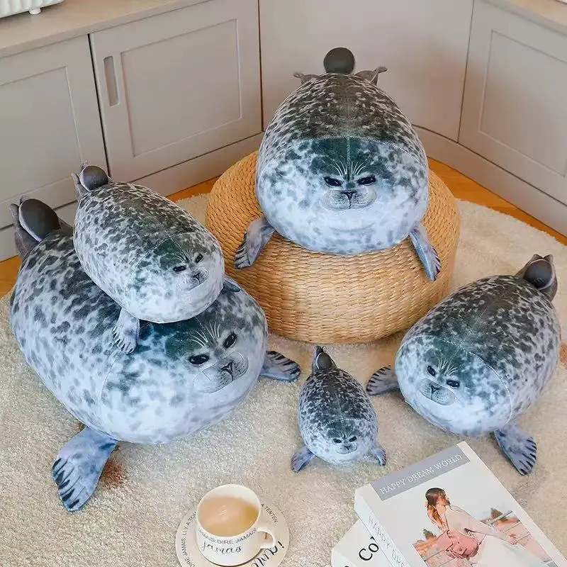 Hot Giant Seal Lifelike Grey Sea Lion Aquatic Animal Soft Stuffed Doll HOT INS Plushie Gift！