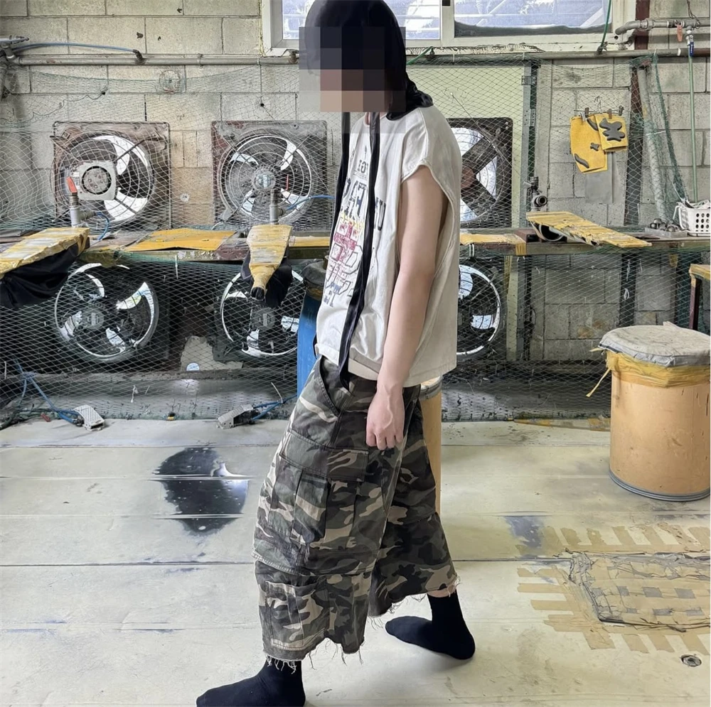 PROJECT G/R Camouflage CAMO CARGO Zipper Splicing Workwear