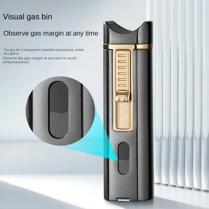 

Three Fire Inflatable Windproof Cigar Igniter Blue Flame Direct Fire Visible Window Lighter