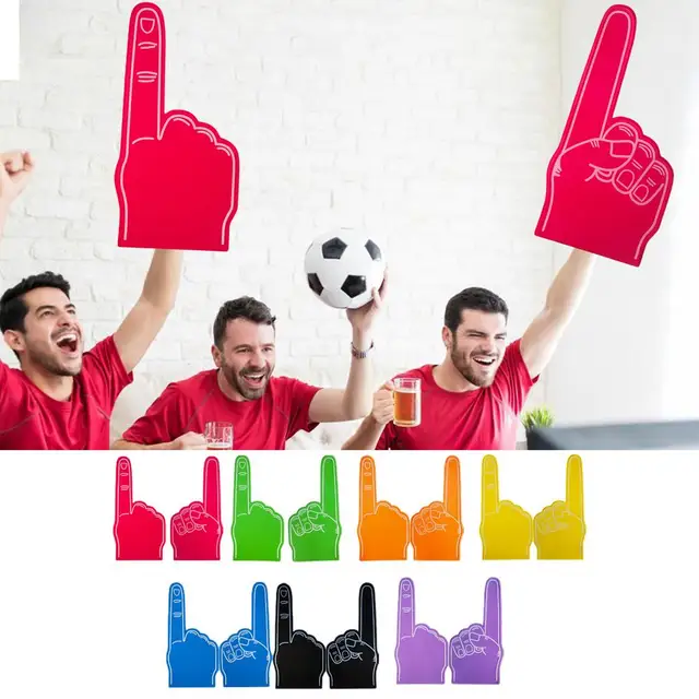 Giant #1 Foam Finger - 18 Inch Big Hand For Sports Games, Cheerleading, Parties - Multiple Colors